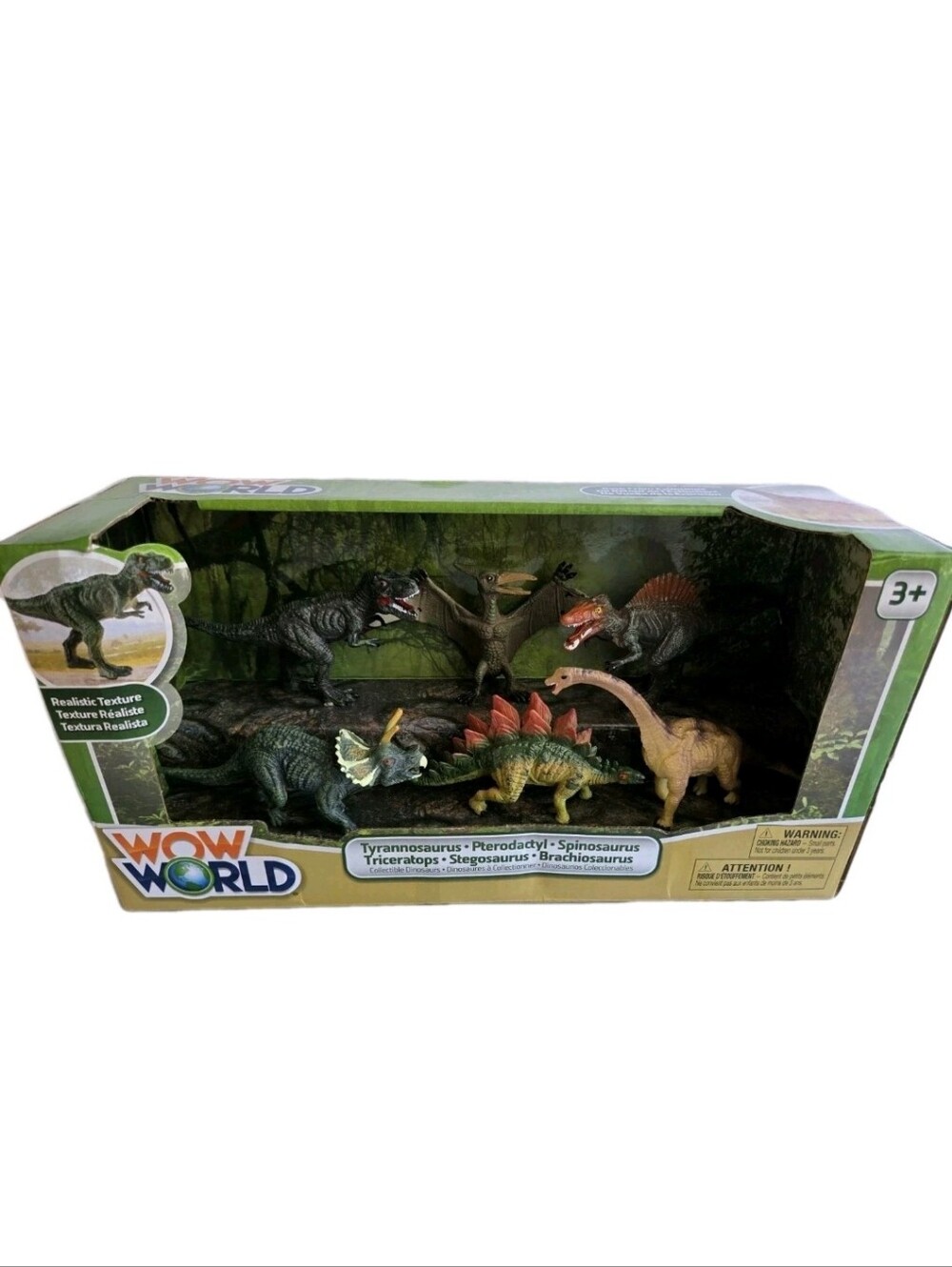 WOW World JURASSIC DINOSAURS Set of 6 Plastic Rubber 5" FIGURES Large NEW 2021